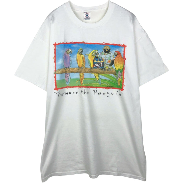 Delta Jimmy Buffett Bud Ice Advertising T-Shirt, Men's Size XL (approx.) cotton white type Vintage Second Hand