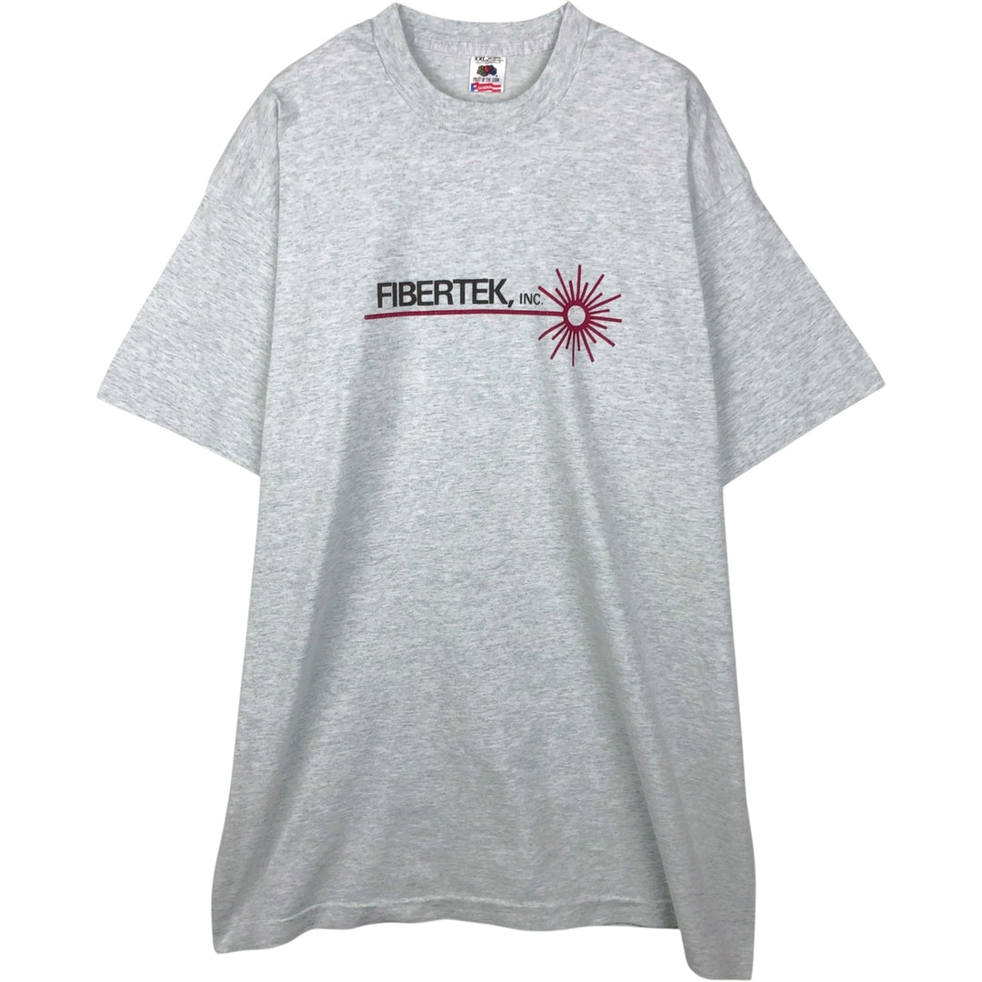90'S Fruit of the Loom FIBERTEK, Inc. Advertising T-Shirt, Made in USA, Men's XXL equivalent, Vintage cotton gray type Vintage Second Hand
