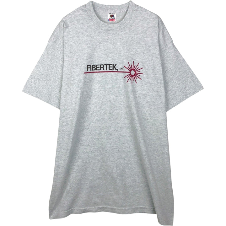 90'S Fruit of the Loom FIBERTEK, Inc. Advertising T-Shirt, Made in USA, Men's XXL equivalent, Vintage cotton gray type Vintage Second Hand