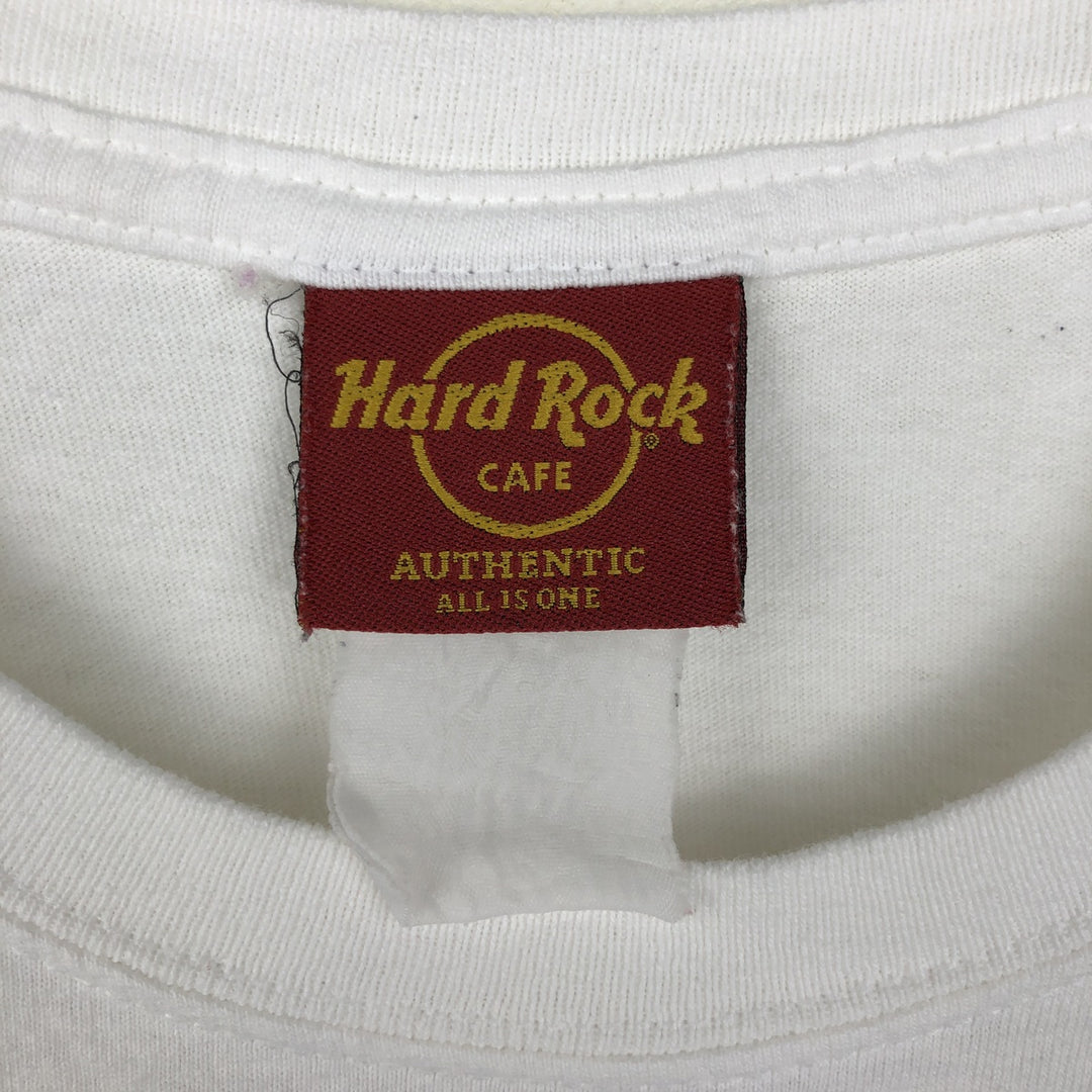 HARD ROCK CAFE Hard Rock Cafe Advertising T-shirt Men's M size unclear white type Vintage Second Hand
