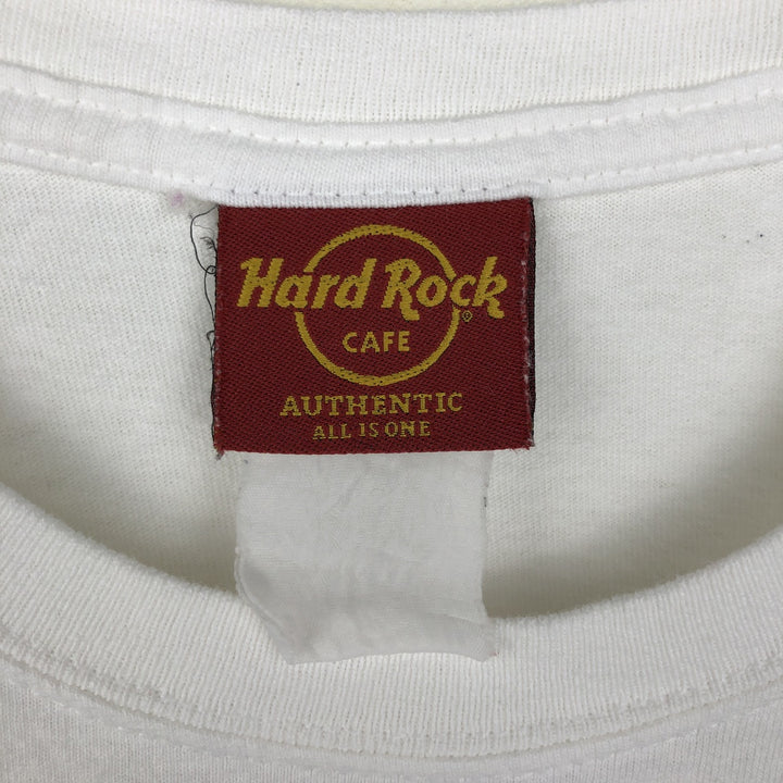 HARD ROCK CAFE Hard Rock Cafe Advertising T-shirt Men's M size unclear white type Vintage Second Hand