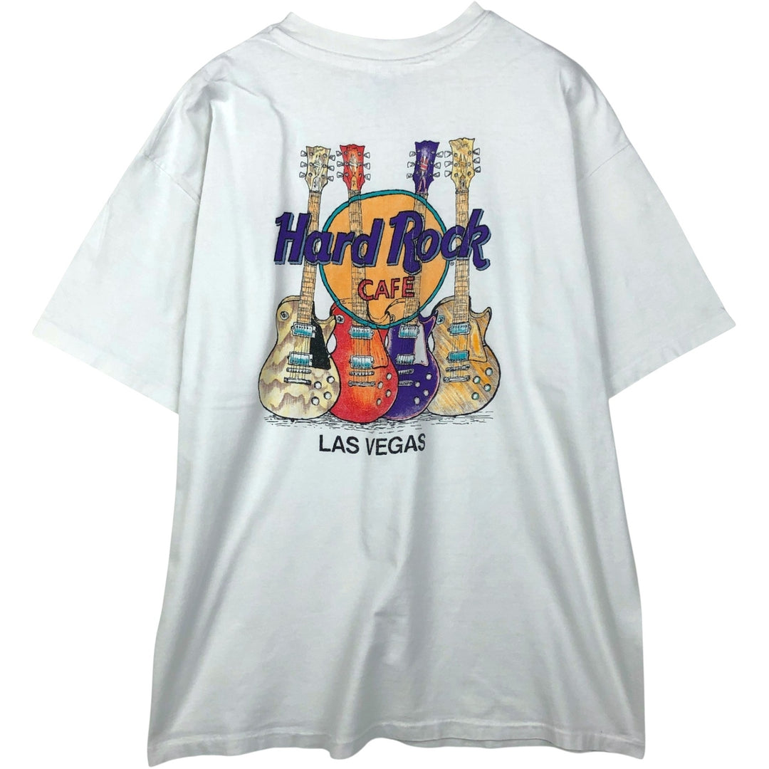 90'S Hanes HARD ROCK CAFE Advertising T-shirt Made in USA Men's XL Vintage cotton white type Vintage Second Hand