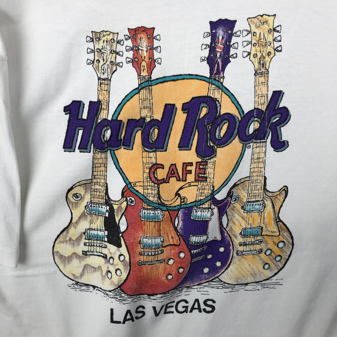90'S Hanes HARD ROCK CAFE Advertising T-shirt Made in USA Men's XL Vintage cotton white type Vintage Second Hand