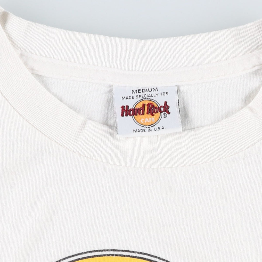 90'S HARD ROCK CAFE Hard Rock Cafe Advertising T-shirt Made in USA Men's M Vintage cotton white type Vintage Second Hand