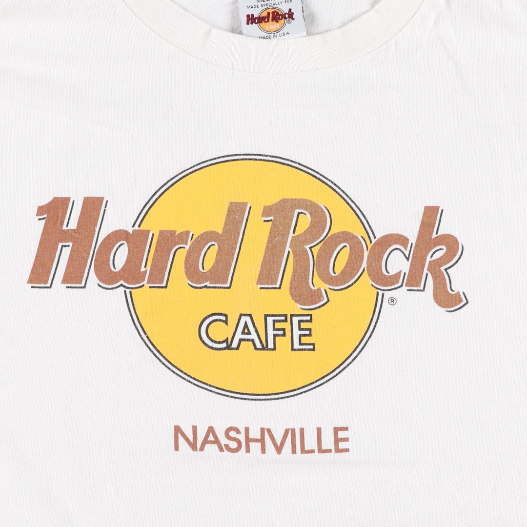 90'S HARD ROCK CAFE Hard Rock Cafe Advertising T-shirt Made in USA Men's M Vintage cotton white type Vintage Second Hand