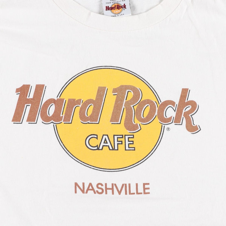 90'S HARD ROCK CAFE Hard Rock Cafe Advertising T-shirt Made in USA Men's M Vintage cotton white type Vintage Second Hand