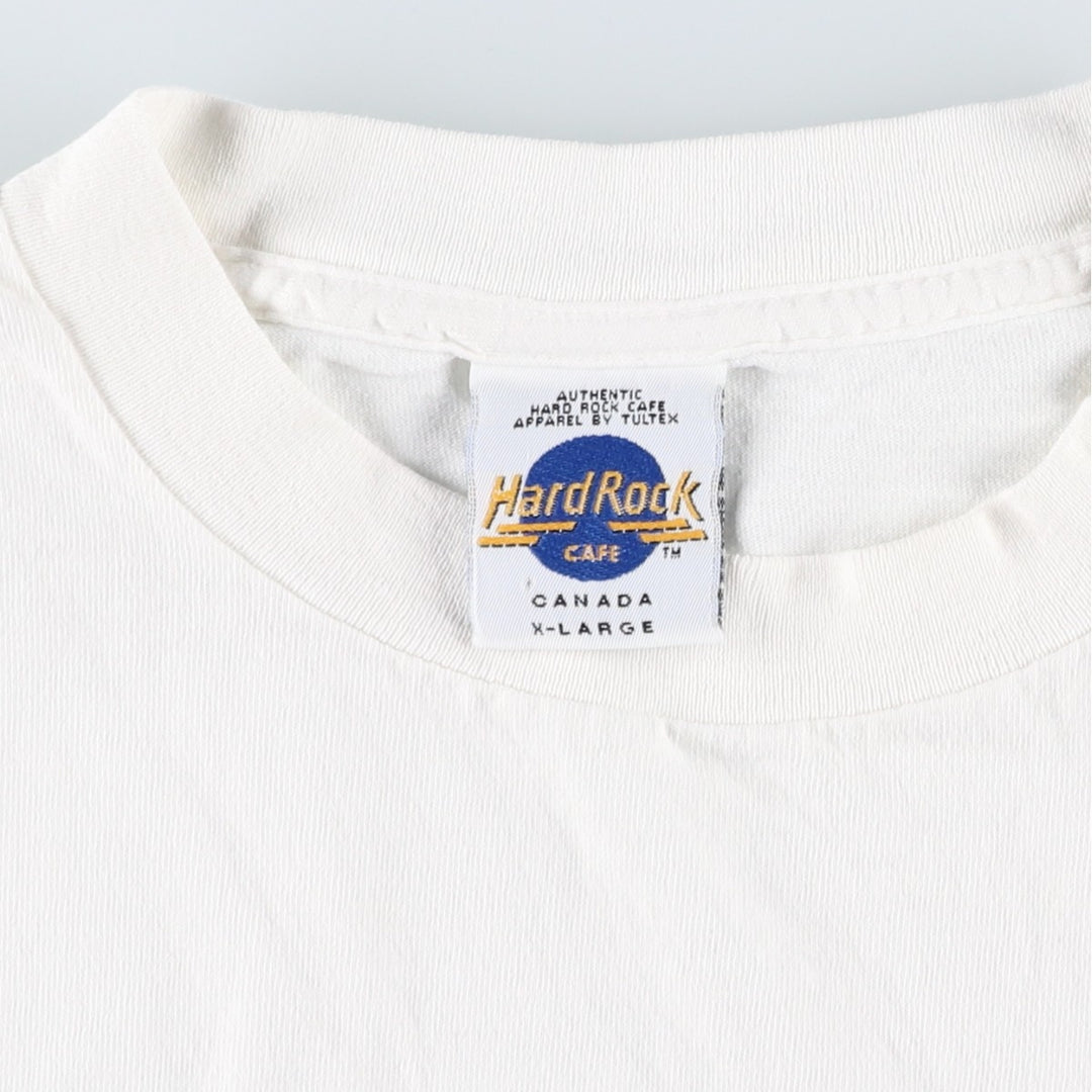 80'S Hard Rock Cafe advertising t-shirt, made in Canada, men's size L equivalent, vintage. cotton white type Vintage Second Hand