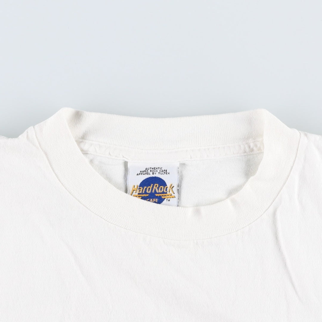 80'S Hard Rock Cafe advertising t-shirt, made in Canada, men's size L equivalent, vintage. cotton white type Vintage Second Hand