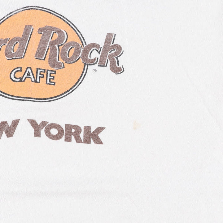 90'S HARD ROCK CAFE Hard Rock Cafe Advertising T-shirt Men's L equivalent Vintage unclear white type Vintage Second Hand