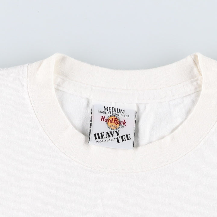 90'S HARD ROCK CAFE Hard Rock Cafe Advertising T-shirt Made in USA Men's M Vintage cotton white type Vintage Second Hand