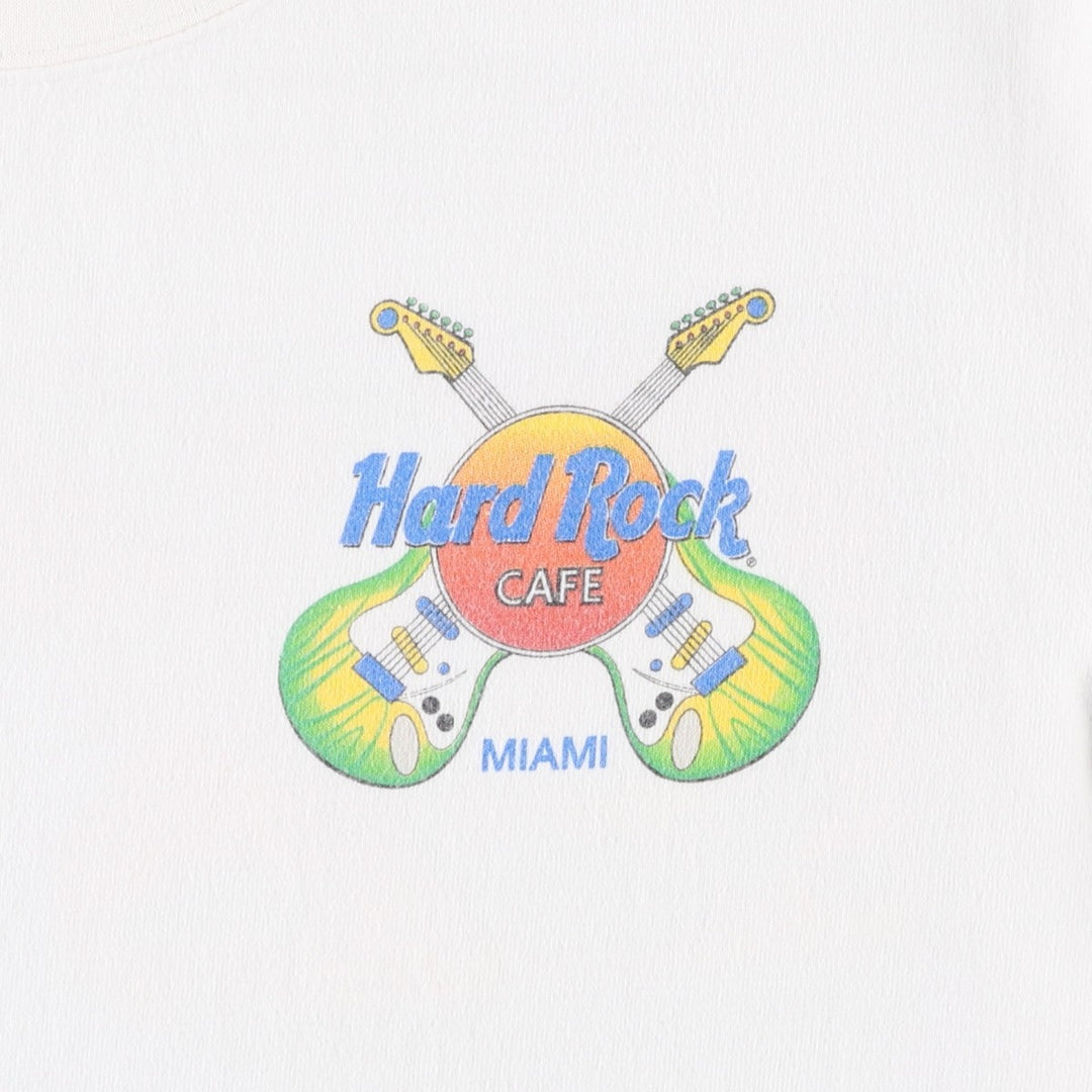 90'S HARD ROCK CAFE Hard Rock Cafe Advertising T-shirt Made in USA Men's M Vintage cotton white type Vintage Second Hand