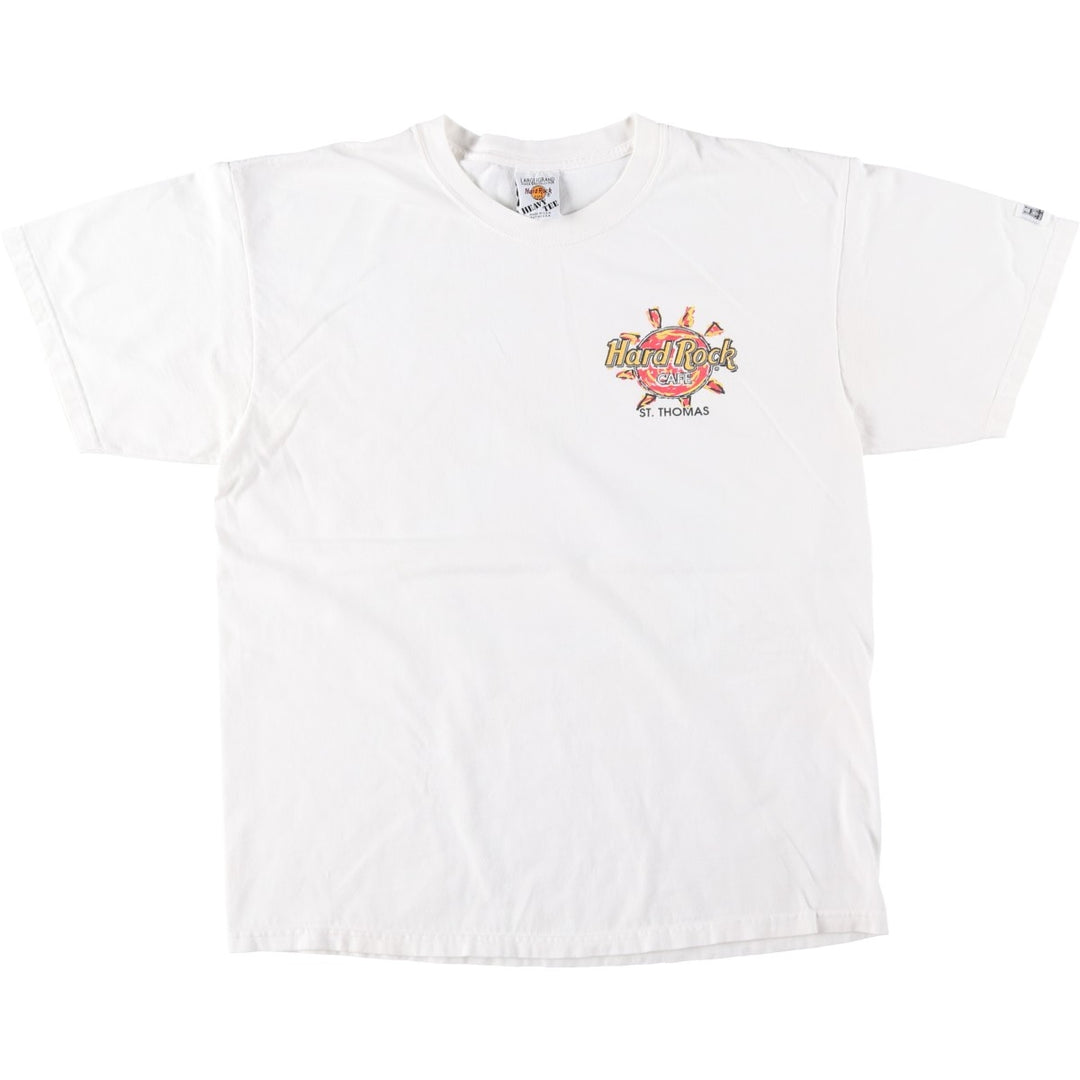 90'S HARD ROCK CAFE Hard Rock Cafe Advertising T-shirt Made in USA Men's L Vintage cotton white type Vintage Second Hand