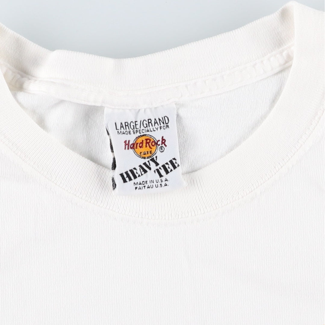 90'S HARD ROCK CAFE Hard Rock Cafe Advertising T-shirt Made in USA Men's L Vintage cotton white type Vintage Second Hand
