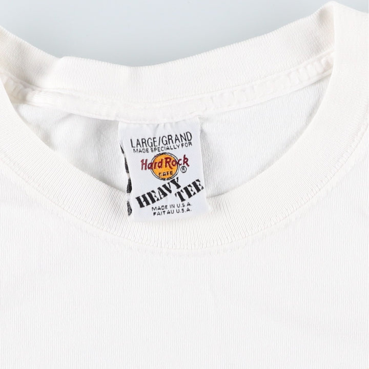 90'S HARD ROCK CAFE Hard Rock Cafe Advertising T-shirt Made in USA Men's L Vintage cotton white type Vintage Second Hand