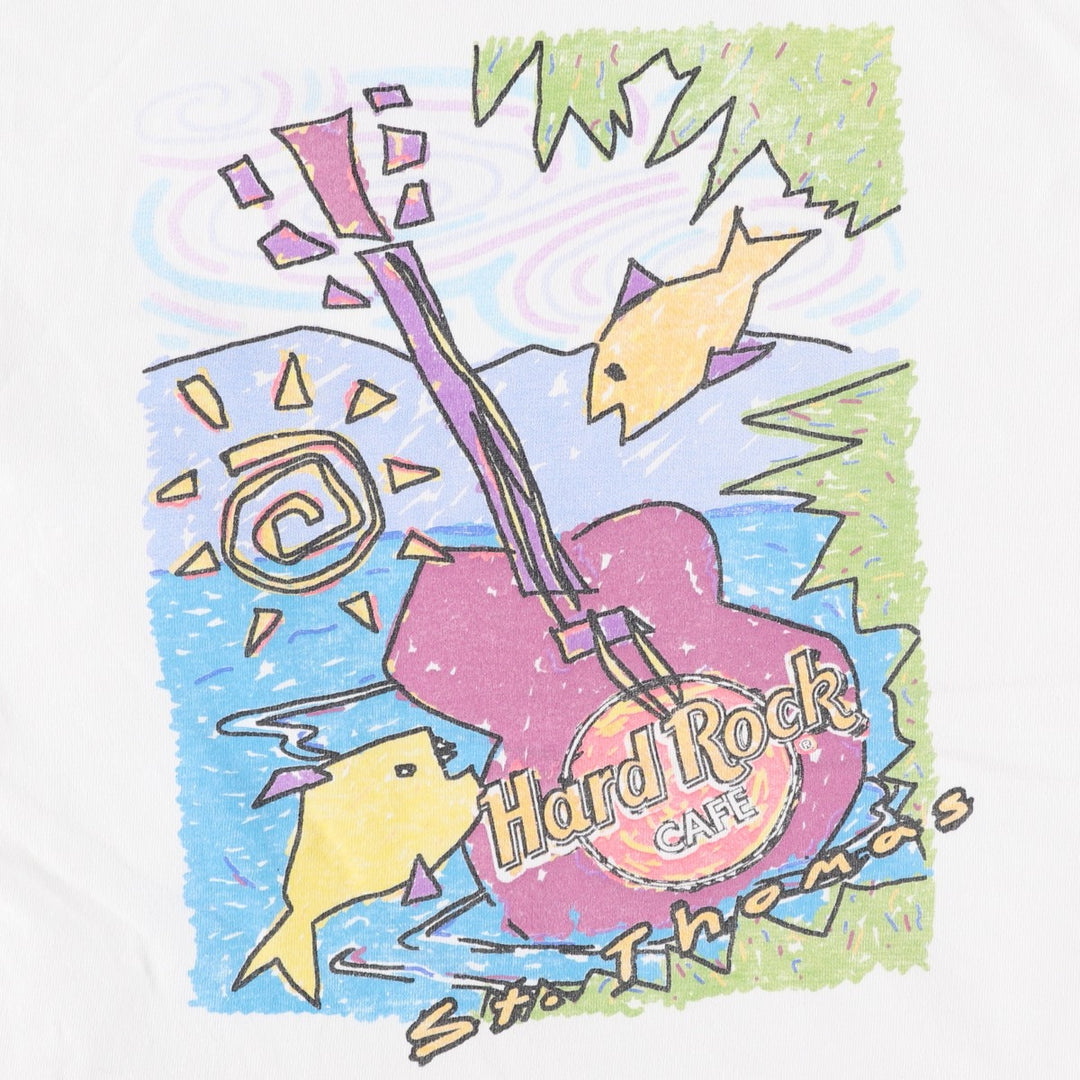 90'S HARD ROCK CAFE Hard Rock Cafe Advertising T-shirt Made in USA Men's L Vintage cotton white type Vintage Second Hand