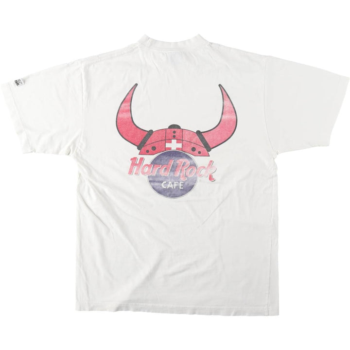 HARD ROCK CAFE Print Advertising T-Shirt (Men's Size M) cotton white type Vintage Second Hand