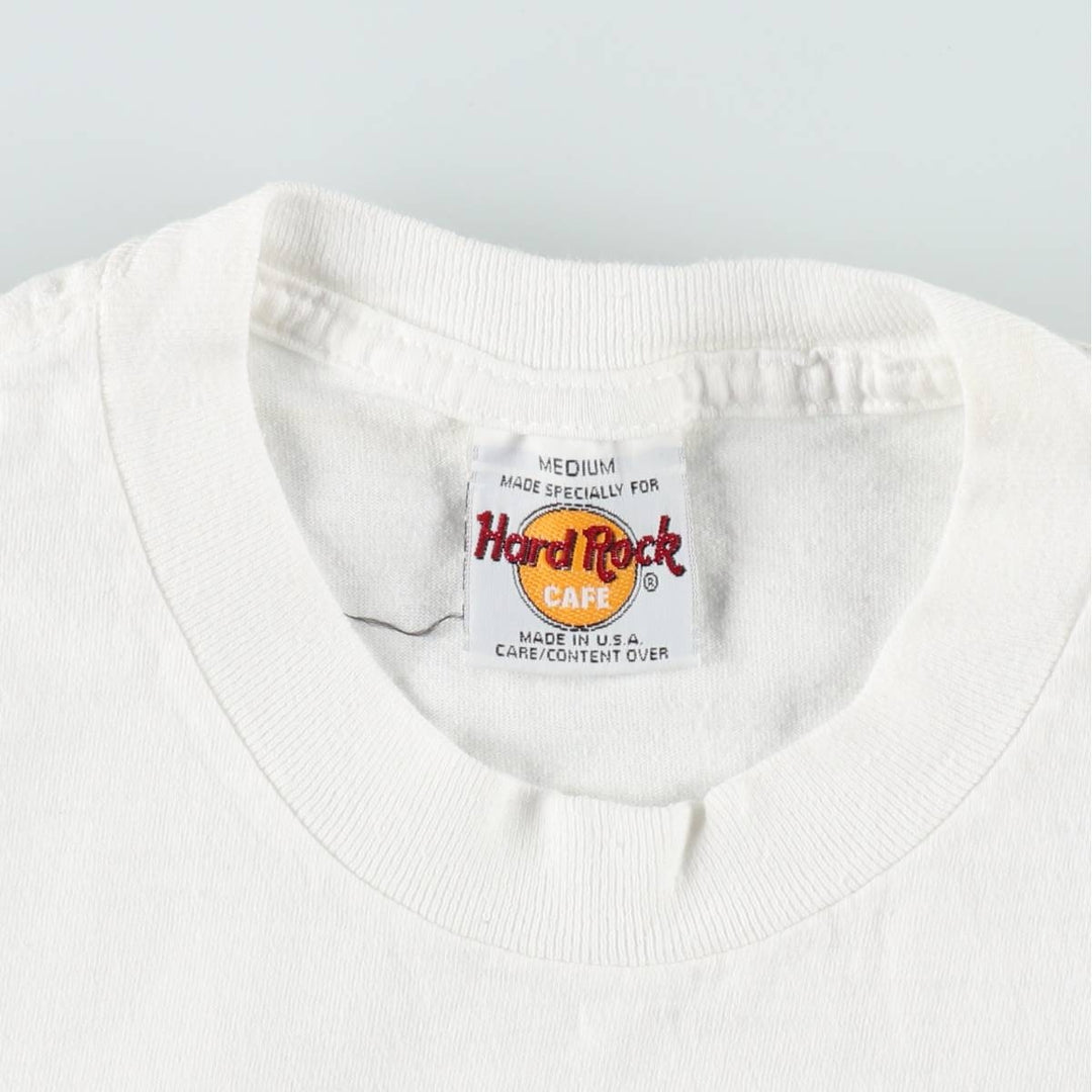 HARD ROCK CAFE Hard Rock Cafe Advertising T-Shirt, Made in USA, Men's Size M cotton white type Vintage Second Hand
