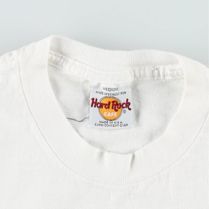 HARD ROCK CAFE Hard Rock Cafe Advertising T-Shirt, Made in USA, Men's Size M cotton white type Vintage Second Hand