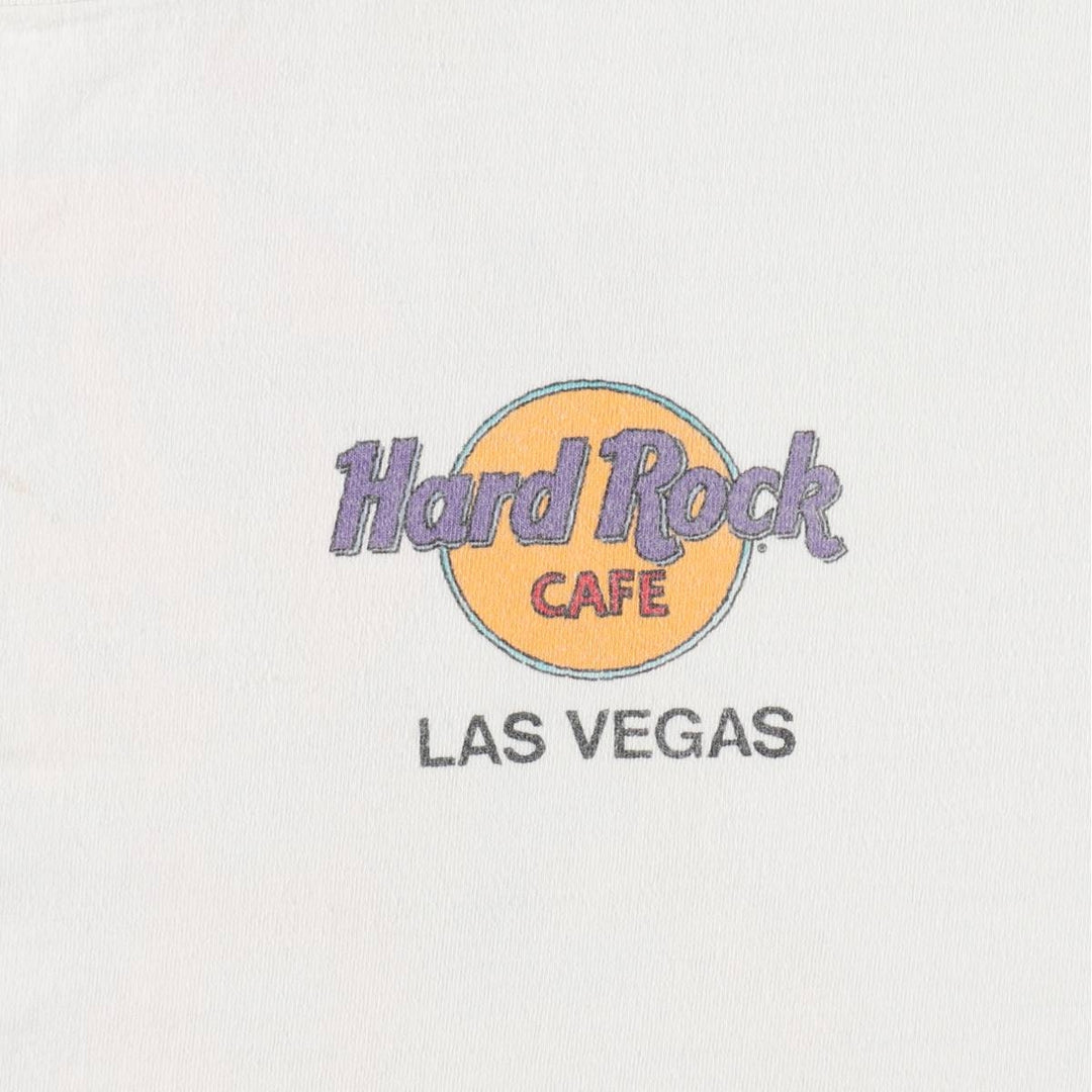 ~90'S Hard Rock Cafe Advertising T-Shirt, Made in USA, Men's XL equivalent, Vintage cotton white type Vintage Second Hand