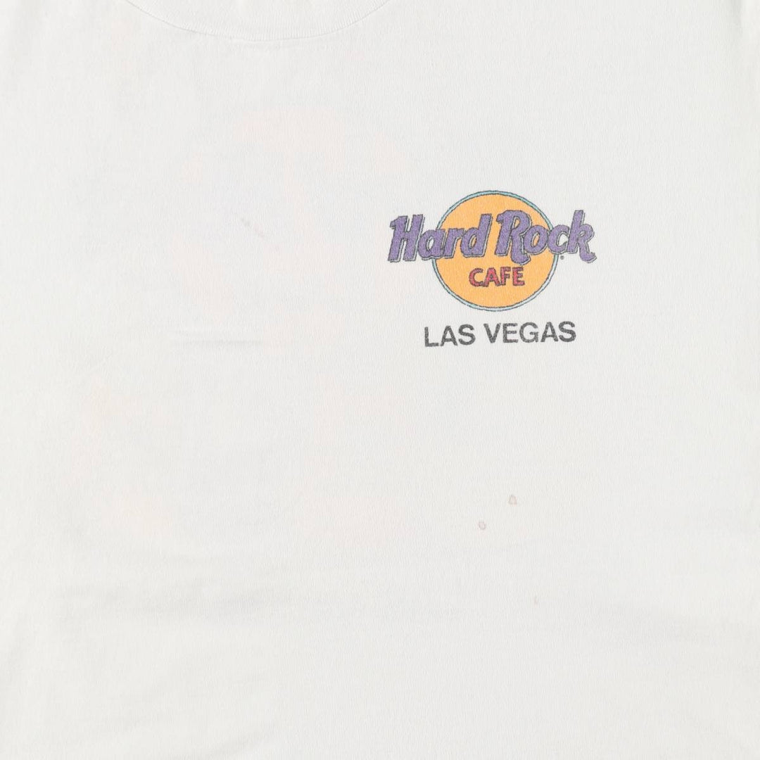 ~90'S Hard Rock Cafe Advertising T-Shirt, Made in USA, Men's XL equivalent, Vintage cotton white type Vintage Second Hand