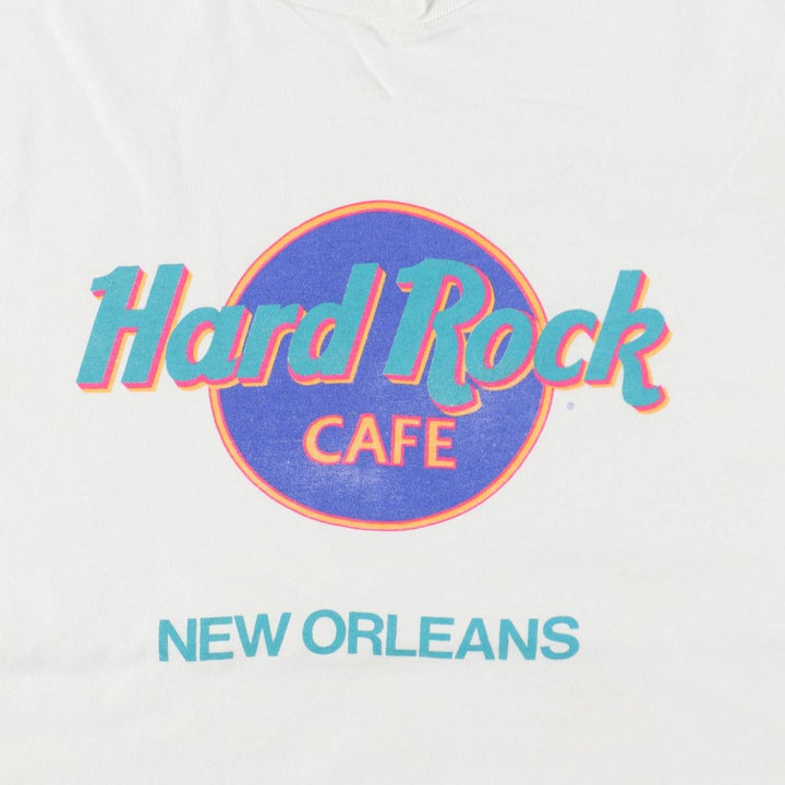 ~90'S Hanes HARD ROCK CAFE Advertising T-Shirt, Made in USA, Men's Size L (approx.), Vintage cotton white type Vintage Second Hand