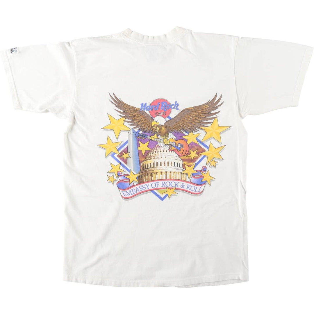 HARD ROCK CAFE Hard Rock Cafe Advertising T-Shirt, Made in USA, Men's Size M cotton white type Vintage Second Hand