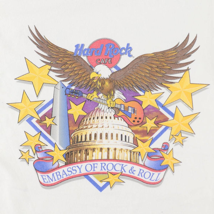 HARD ROCK CAFE Hard Rock Cafe Advertising T-Shirt, Made in USA, Men's Size M cotton white type Vintage Second Hand