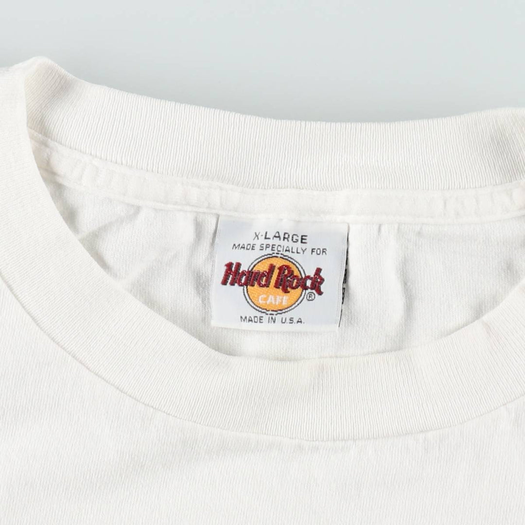 ~90'S Hard Rock Cafe Advertising T-Shirt, Made in USA, Men's XL equivalent, Vintage cotton white type Vintage Second Hand