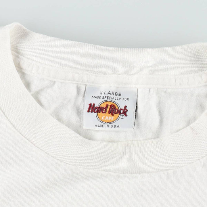 ~90'S Hard Rock Cafe Advertising T-Shirt, Made in USA, Men's XL equivalent, Vintage cotton white type Vintage Second Hand
