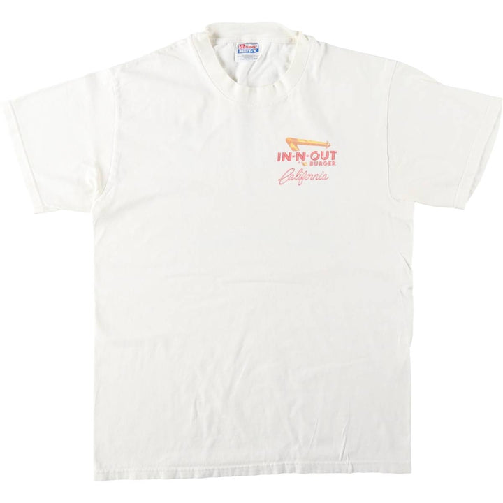2000'S Hanes In-N-Out Burger advertising T-shirt, men's size M (approx.) cotton white type Vintage Second Hand
