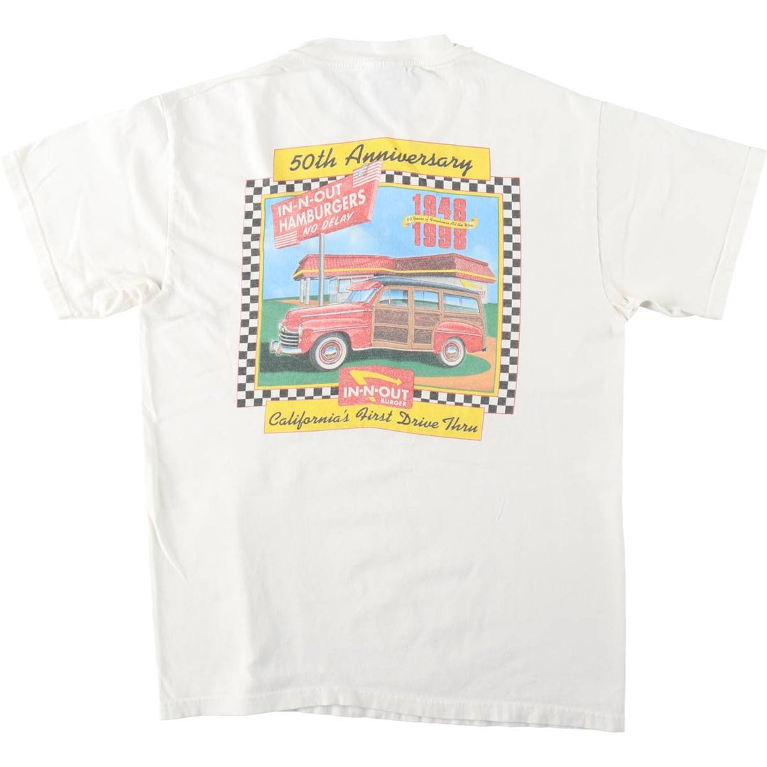 2000'S Hanes In-N-Out Burger advertising T-shirt, men's size M (approx.) cotton white type Vintage Second Hand