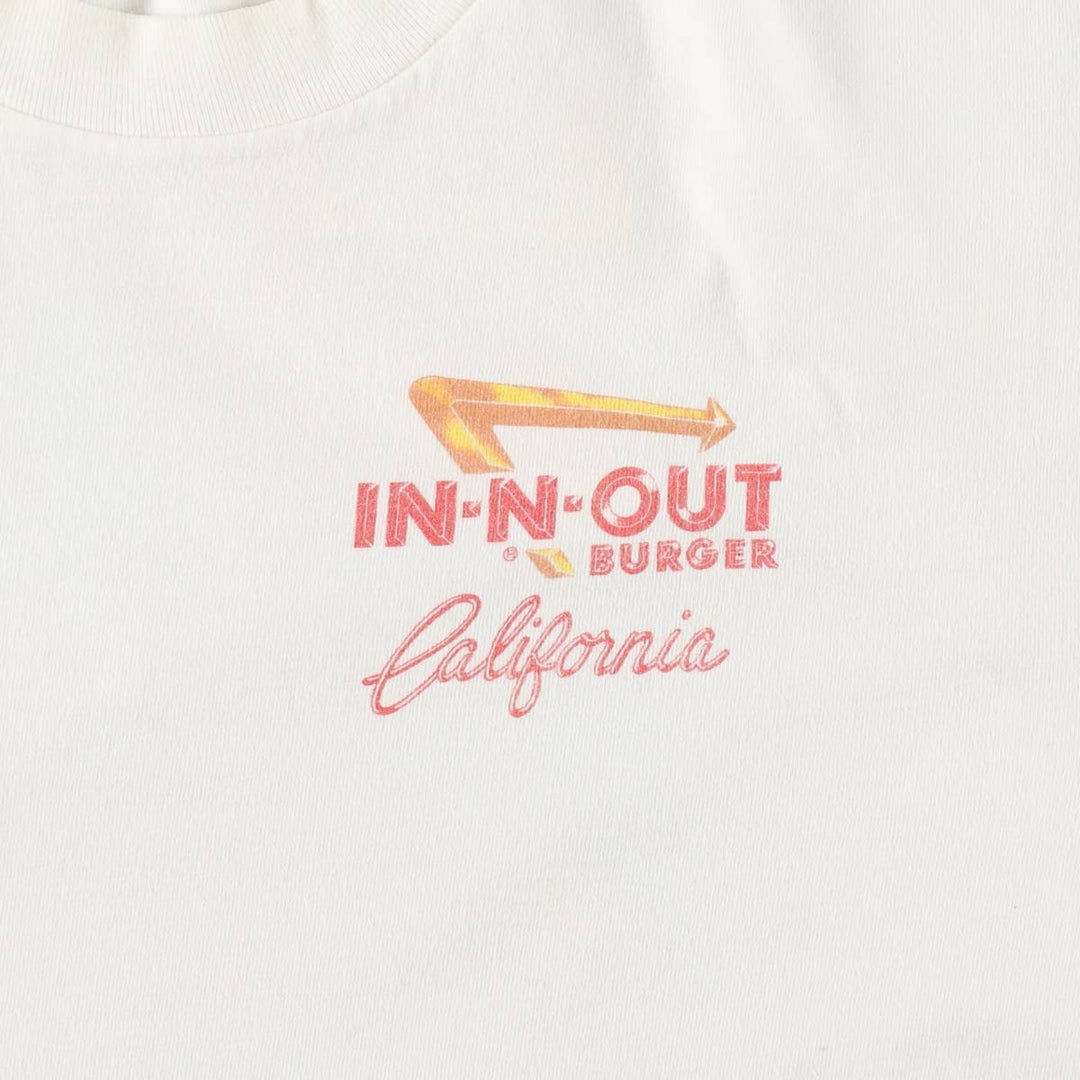 2000'S Hanes In-N-Out Burger advertising T-shirt, men's size M (approx.) cotton white type Vintage Second Hand