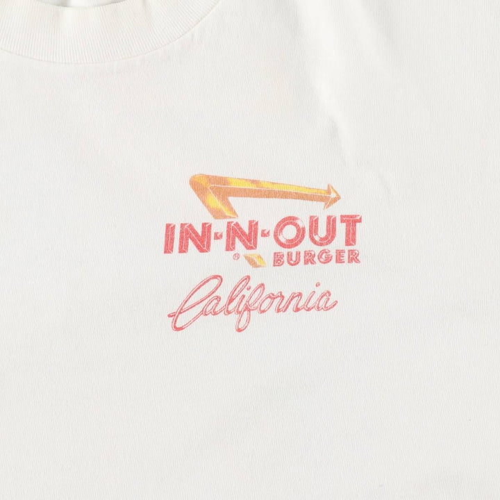2000'S Hanes In-N-Out Burger advertising T-shirt, men's size M (approx.) cotton white type Vintage Second Hand