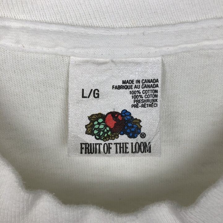 90'S Fruit of the Loom Hard Rock Cafe Advertising T-Shirt Made in Canada Men's L Vintage cotton white type Vintage Second Hand