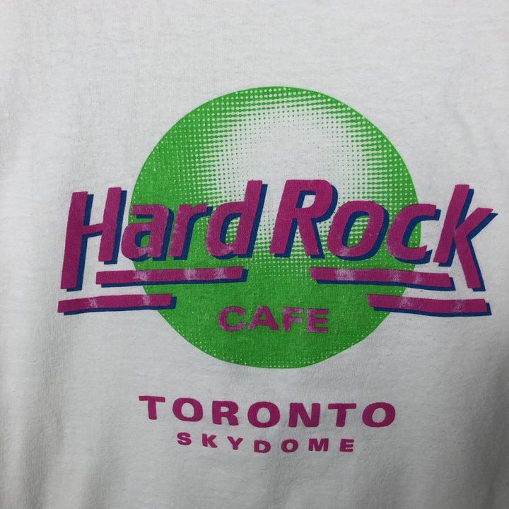 90'S Fruit of the Loom Hard Rock Cafe Advertising T-Shirt Made in Canada Men's L Vintage cotton white type Vintage Second Hand