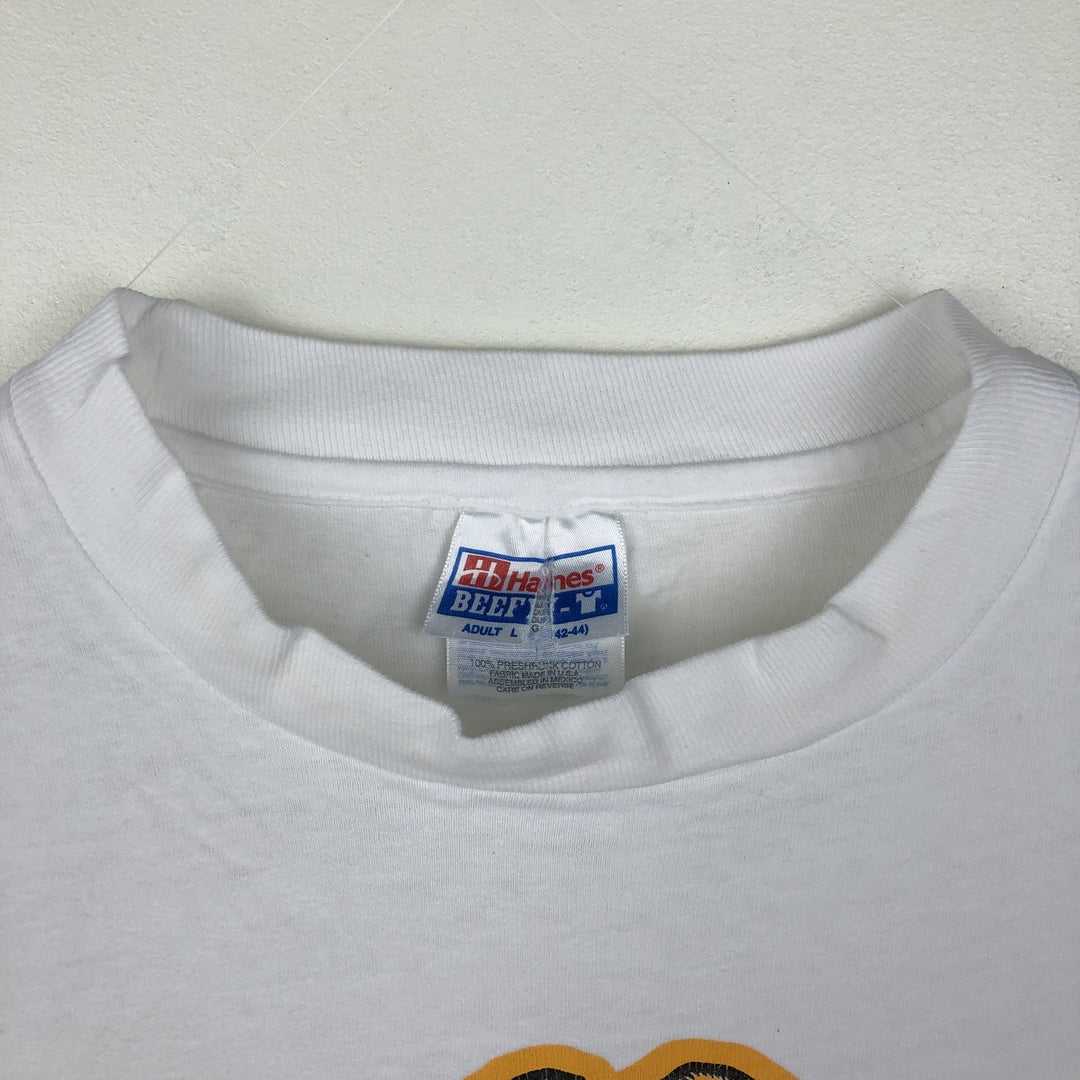 Hanes MILLER Advertising T-Shirt, Men's Size L (approx.) cotton white type Vintage Second Hand