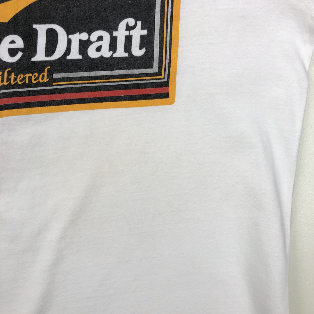 Hanes MILLER Advertising T-Shirt, Men's Size L (approx.) cotton white type Vintage Second Hand