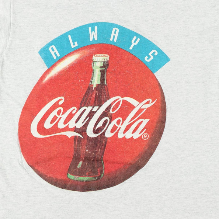 90'S Fruit of the Loom Coca-Cola Advertising T-Shirt, Made in USA, Men's Size M (approx.), Vintage cotton gray type Vintage Second Hand