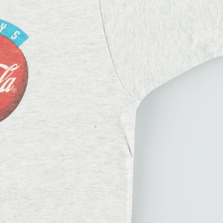 90'S Fruit of the Loom Coca-Cola Advertising T-Shirt, Made in USA, Men's Size M (approx.), Vintage cotton gray type Vintage Second Hand