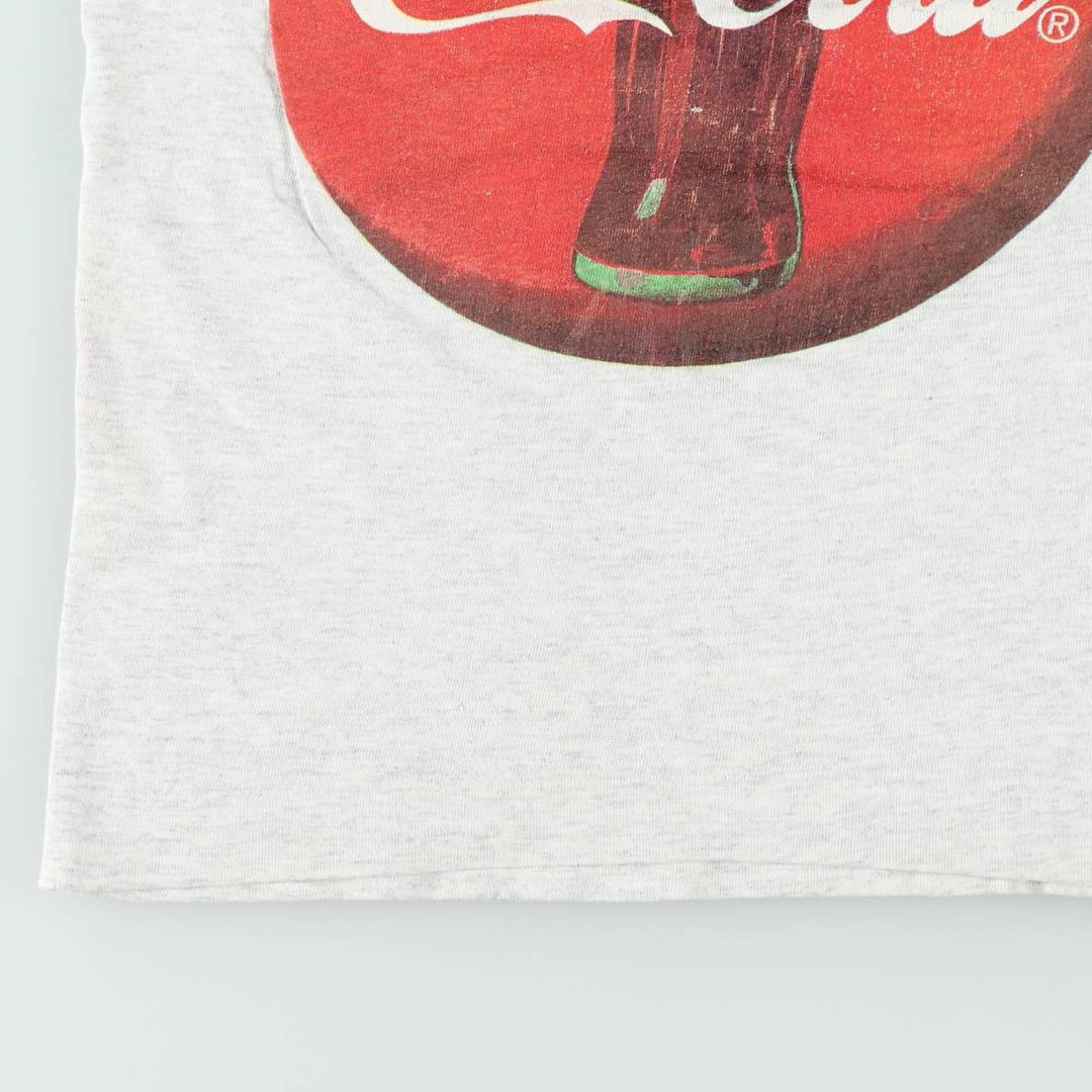 90'S Fruit of the Loom Coca-Cola Advertising T-Shirt, Made in USA, Men's Size M (approx.), Vintage cotton gray type Vintage Second Hand