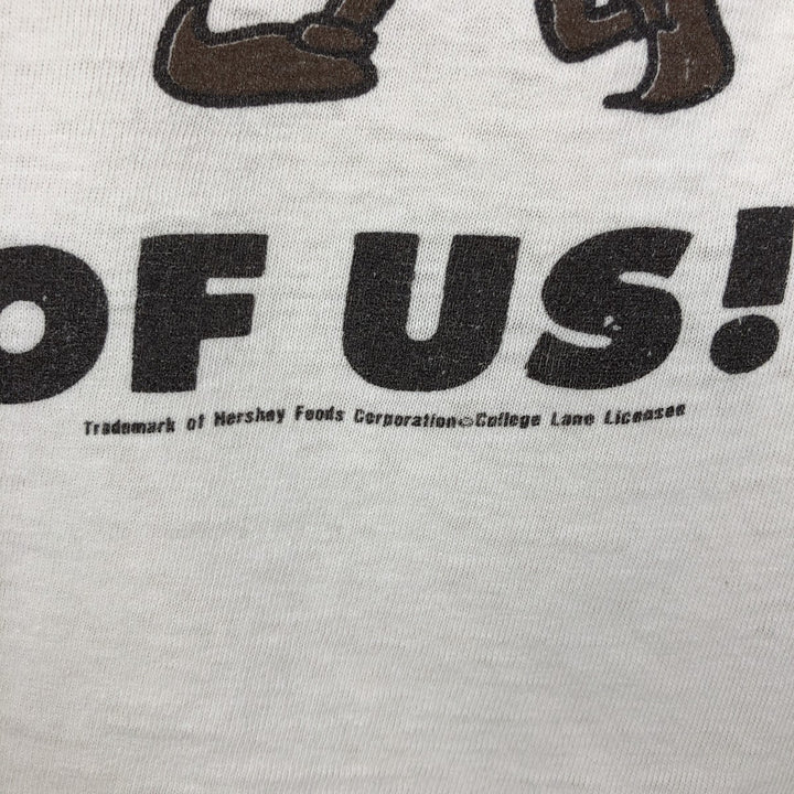 ~90'S Hanes HERSHEY'S Advertising T-Shirt, Made in USA, Men's Size M (approx.), Vintage cotton white type Vintage Second Hand