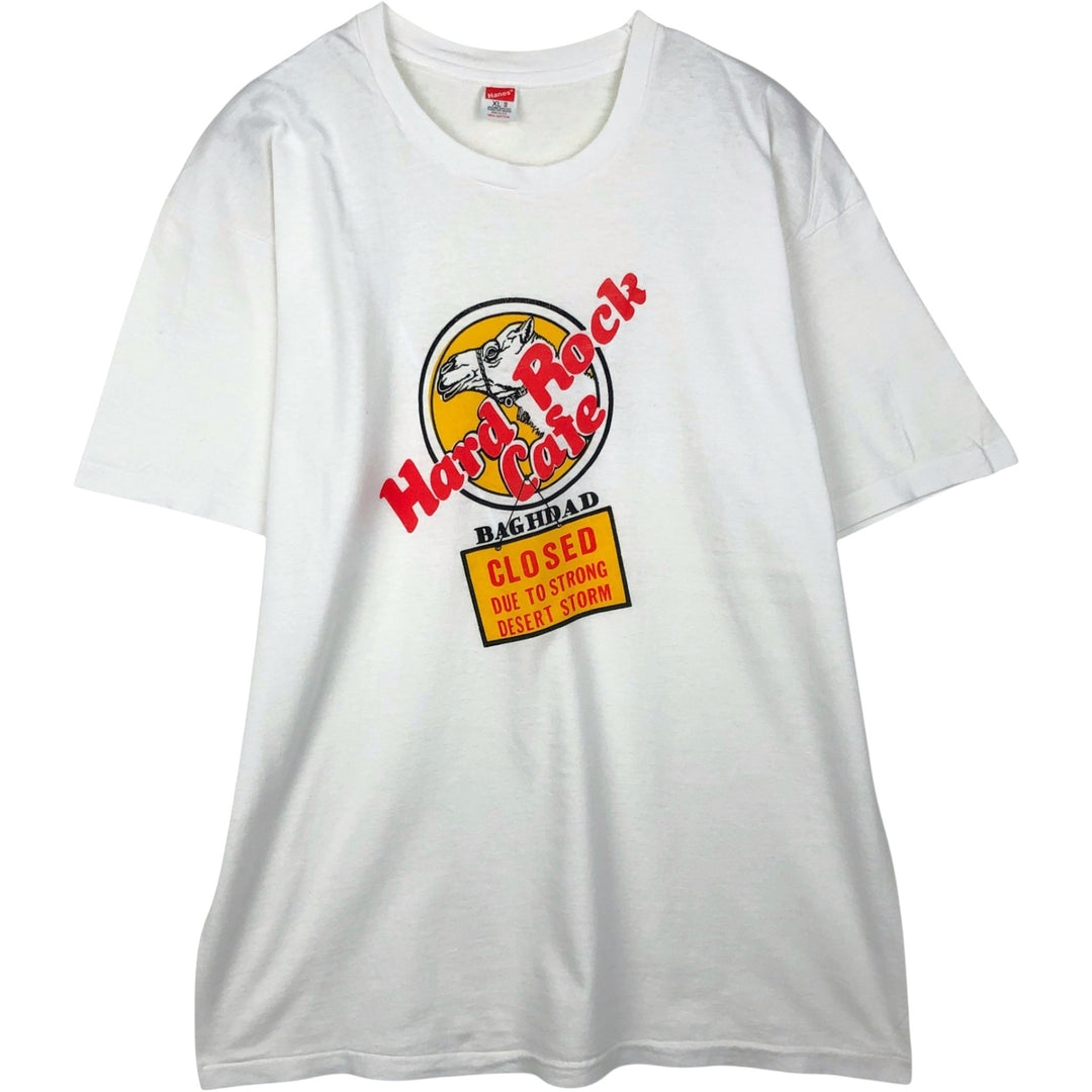 ~90'S Hanes Hard Rock Cafe Advertising T-Shirt, Made in USA, Men's XL equivalent, Vintage cotton white type Vintage Second Hand