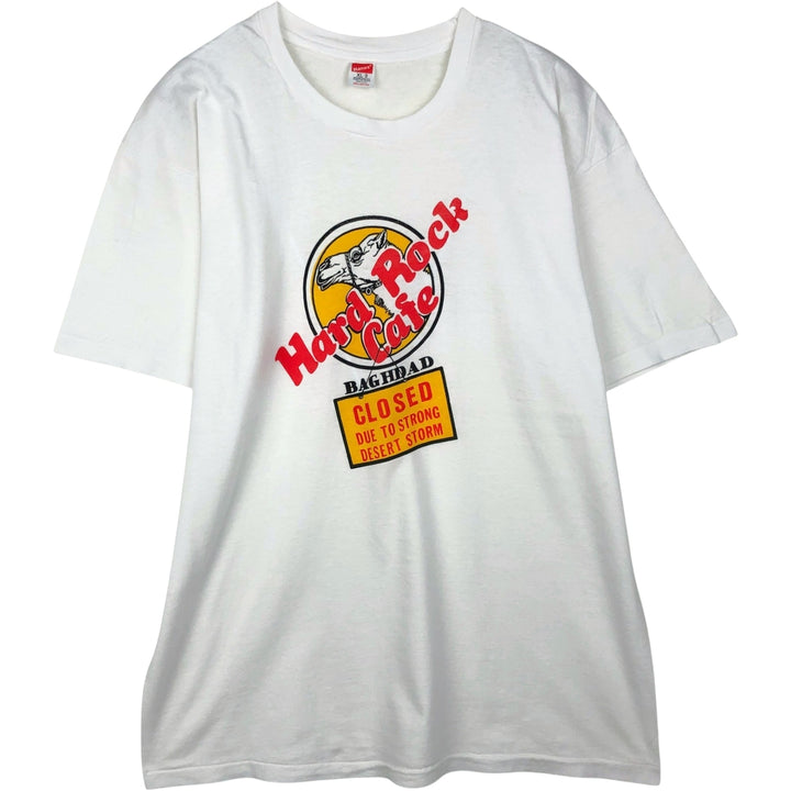 ~90'S Hanes Hard Rock Cafe Advertising T-Shirt, Made in USA, Men's XL equivalent, Vintage cotton white type Vintage Second Hand
