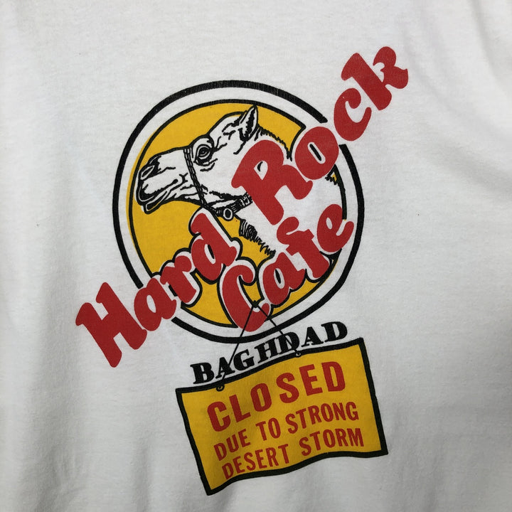 ~90'S Hanes Hard Rock Cafe Advertising T-Shirt, Made in USA, Men's XL equivalent, Vintage cotton white type Vintage Second Hand