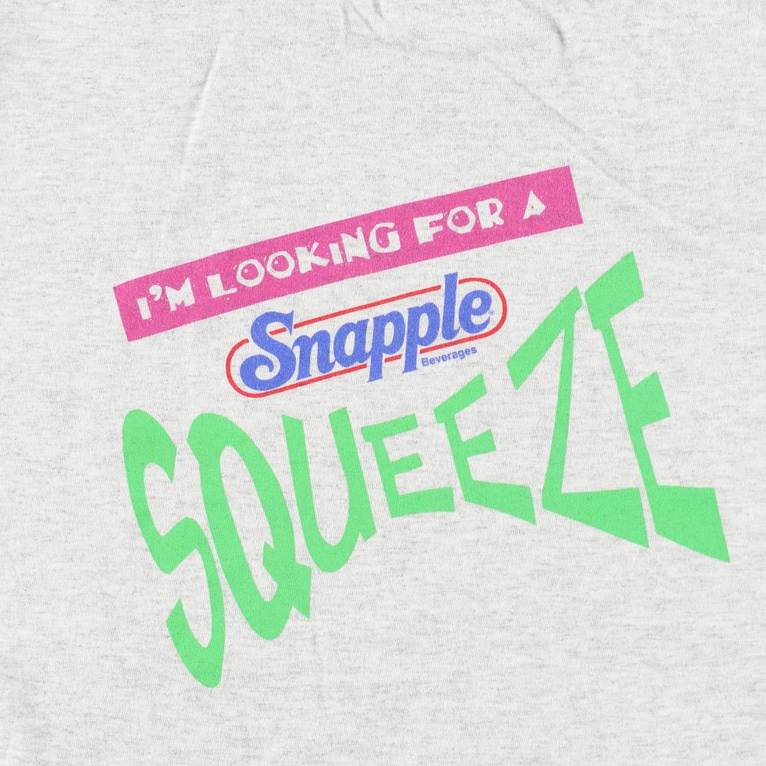 ~90'S Anvil Snapple Advertising T-Shirt, Made in USA, Men's Size L (approx.), Vintage cotton gray type Vintage Second Hand