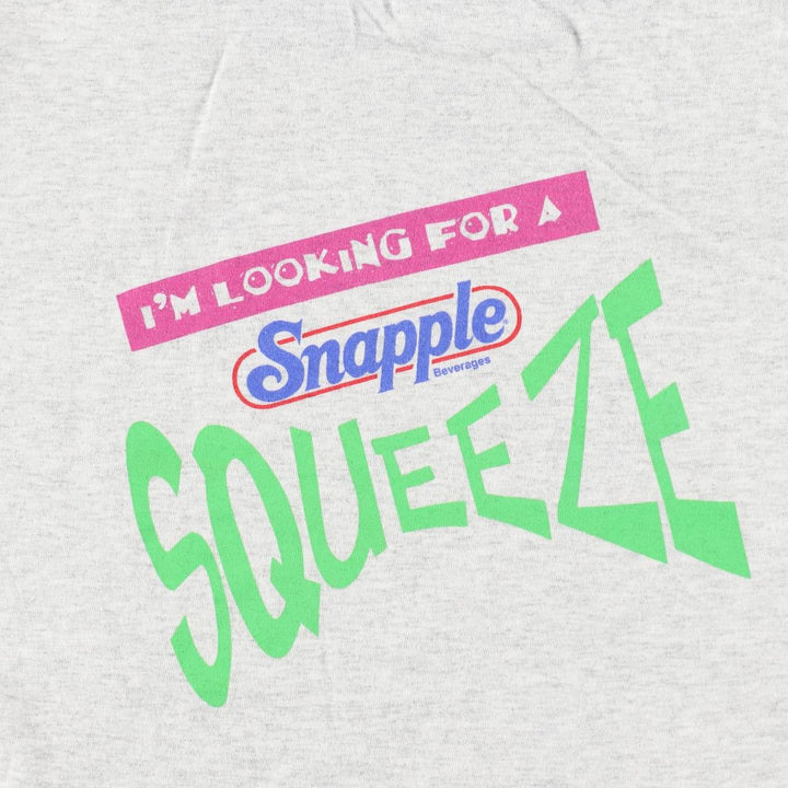 ~90'S Anvil Snapple Advertising T-Shirt, Made in USA, Men's Size L (approx.), Vintage cotton gray type Vintage Second Hand