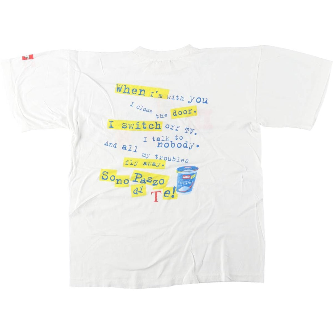 ~90'S Sun Müller advertising T-shirt, men's size L equivalent, vintage. cotton white type Vintage Second Hand