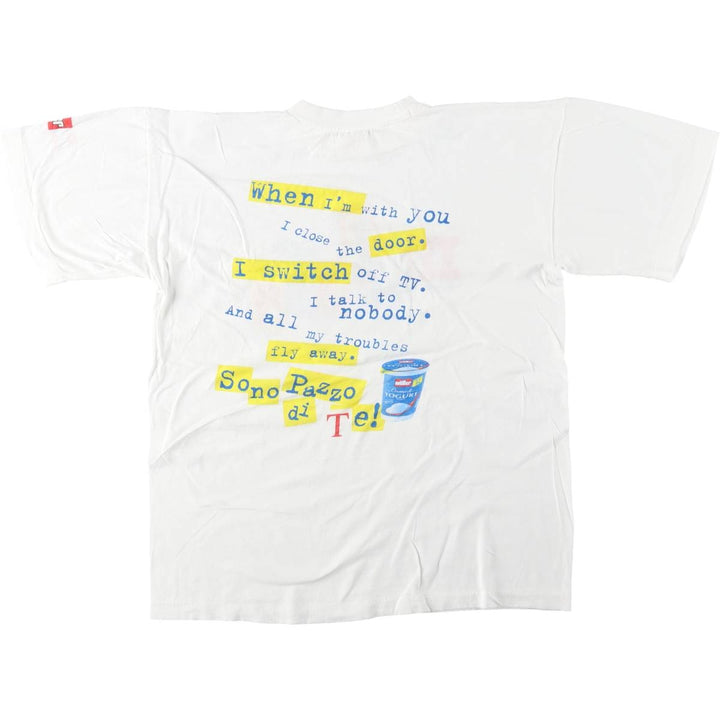~90'S Sun Müller advertising T-shirt, men's size L equivalent, vintage. cotton white type Vintage Second Hand