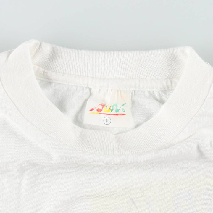 ~90'S Sun Müller advertising T-shirt, men's size L equivalent, vintage. cotton white type Vintage Second Hand