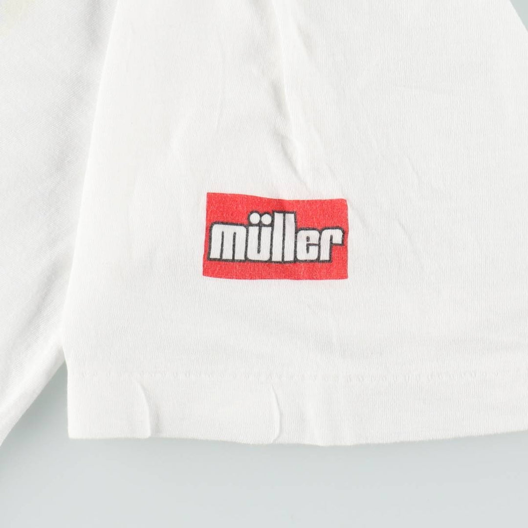 ~90'S Sun Müller advertising T-shirt, men's size L equivalent, vintage. cotton white type Vintage Second Hand